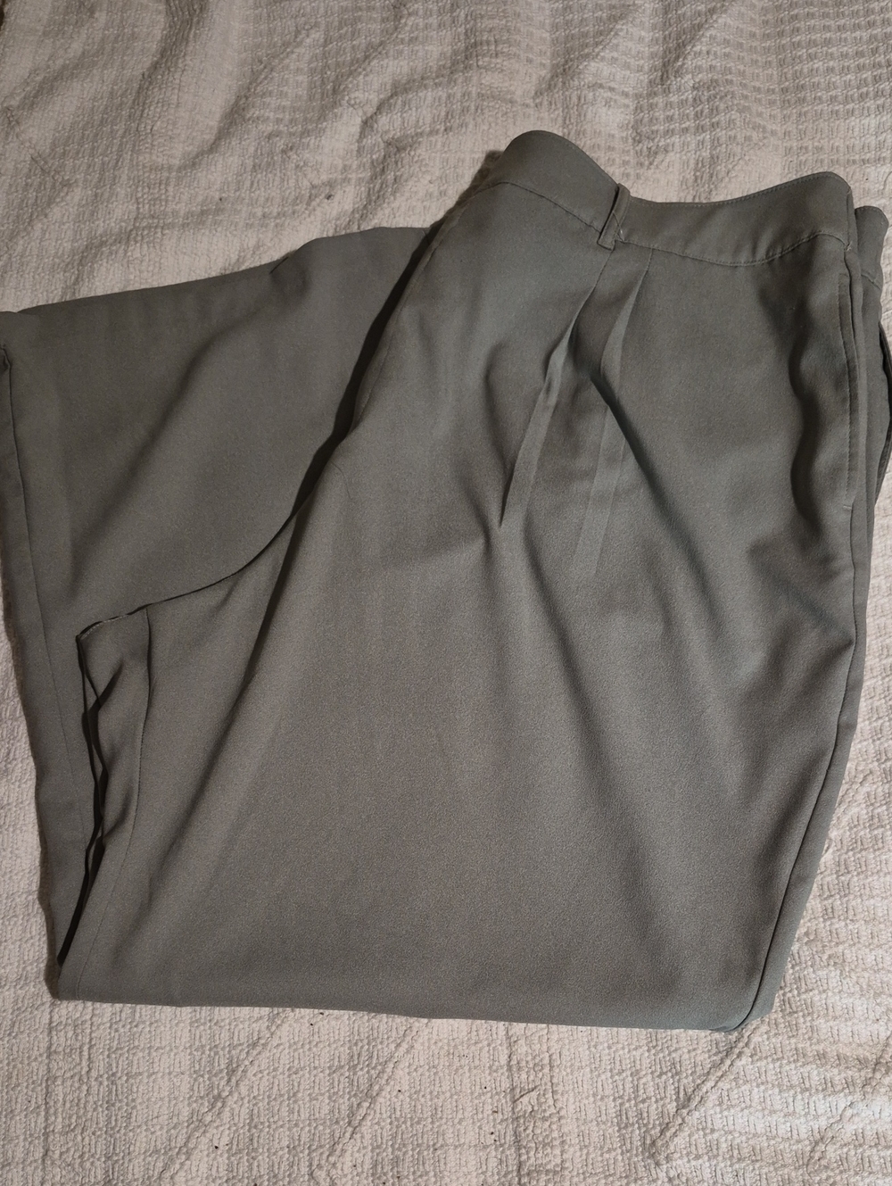 Abercrombie Sloane Tailored Wide Leg Pants Kkaki Gray Size XXL Short
